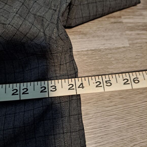 Chaps Ralph Lauren VTG Men’s Long Sleeve Button Up Shirt Gray Windowpane Large - Picture 8 of 10